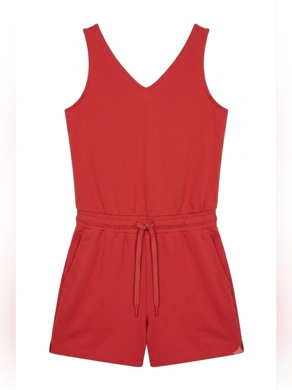 Lole Orange Red Coral Sleeveless V-Neck Beach Romper NWT XS